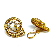 Load image into Gallery viewer, 18K Diamond Fluted Swirl Earrings