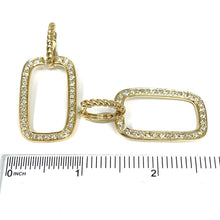 Load image into Gallery viewer, 14K Rectangle Diamond Dangle Earrings