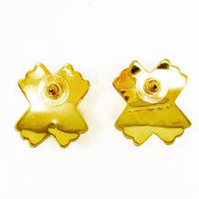 Load image into Gallery viewer, 14K Yellow Gold Large X Earrings