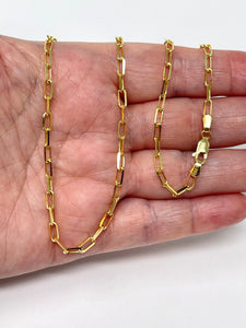 14K Small Paper Clip Necklace