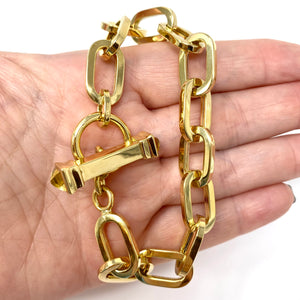 18K Italian Citrine Toggle Link Bracelet