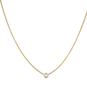 14K .23 TCW Bezel Set Diamond Necklace