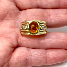 Load image into Gallery viewer, 14K Cabochon Citrine And Diamond Ring