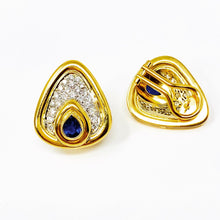 Load image into Gallery viewer, 18K Chimento Sapphire And Diamond Earrings