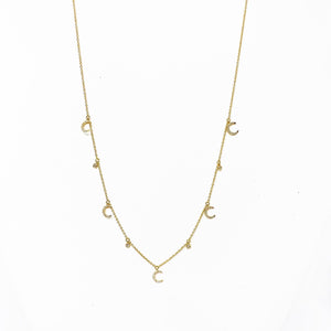 14k Diamond Crescent Moon Necklace/Choker