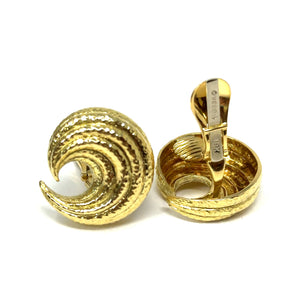 18K David Webb Concentric Crescent Earrings