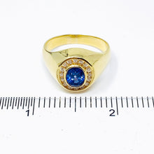 Load image into Gallery viewer, 14K Mens Sapphire And Diamond Ring