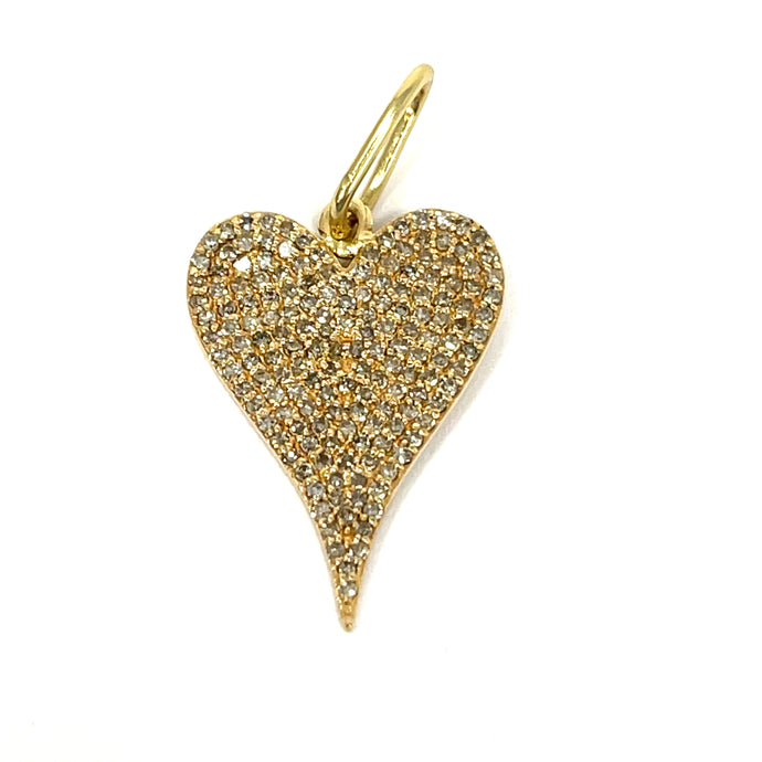 14K Pave Diamond Heart Pendant